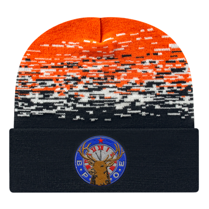 C A Static Pattern Knit Cap With Cuff