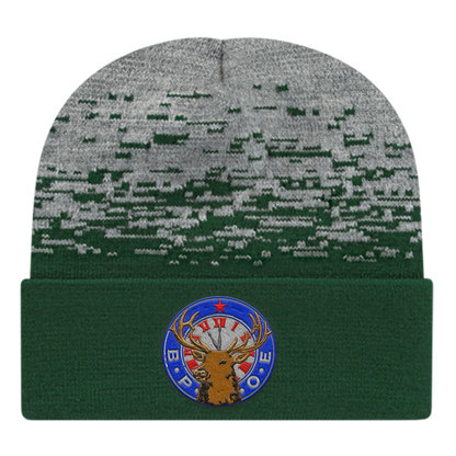 C A Static Pattern Knit Cap With Cuff