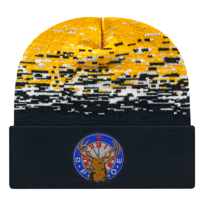 C A Static Pattern Knit Cap With Cuff