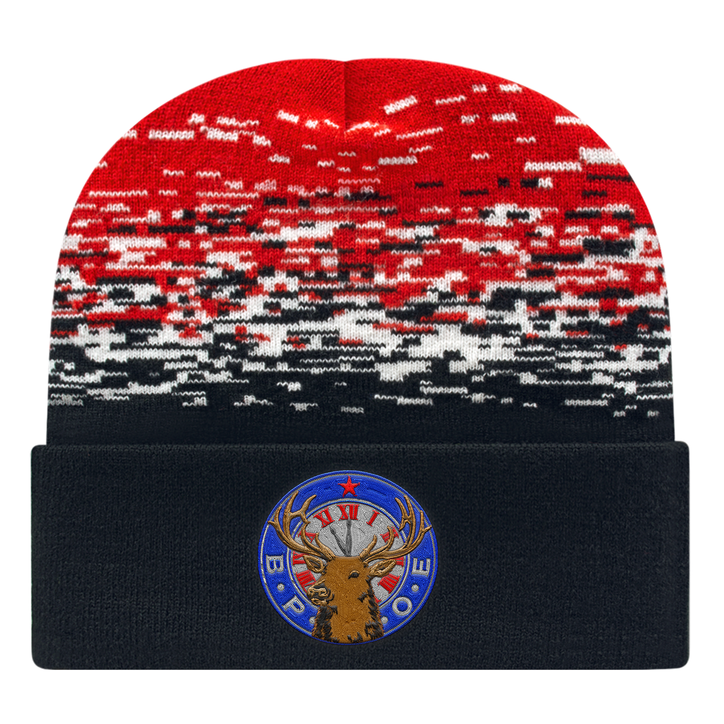 C A Static Pattern Knit Cap With Cuff