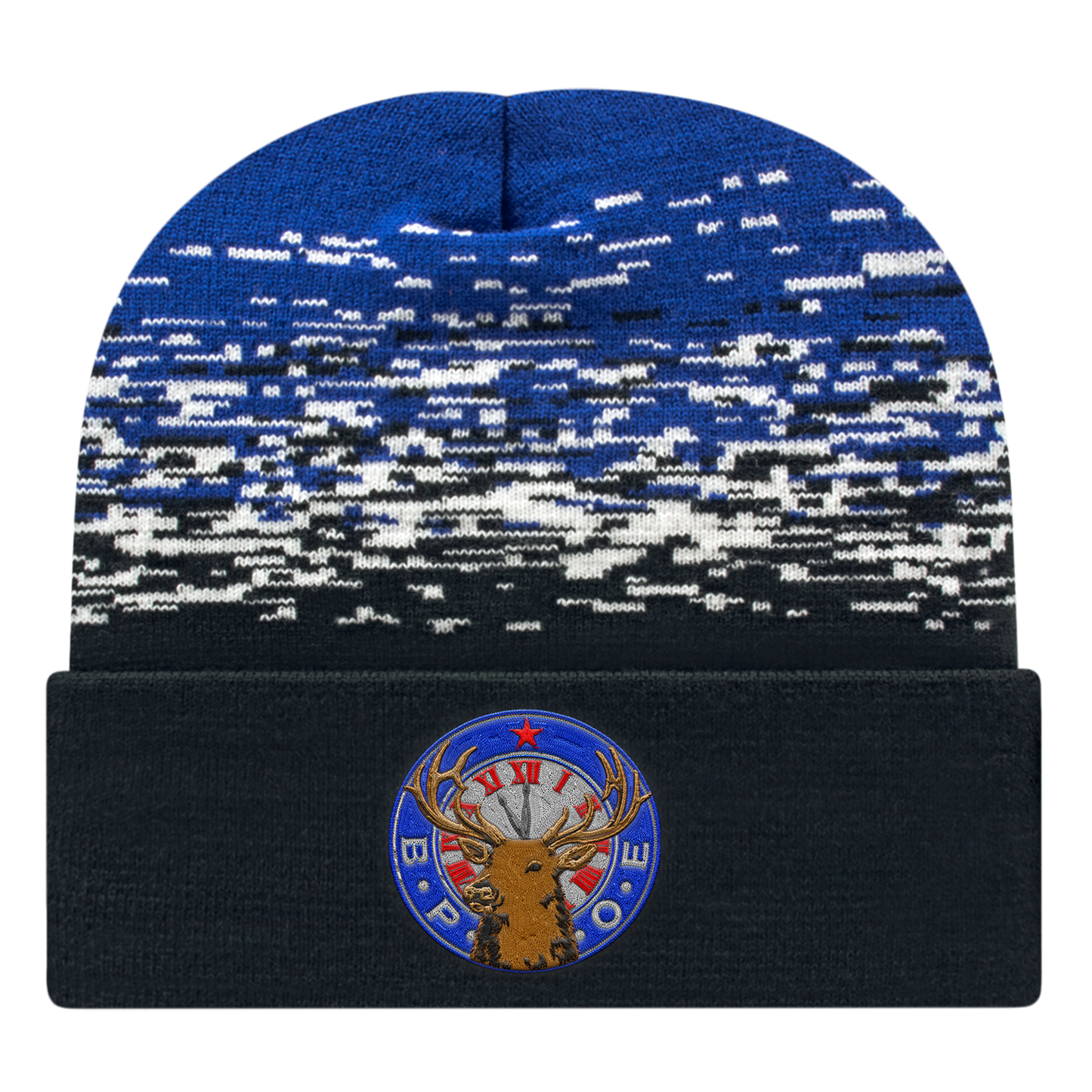 C A Static Pattern Knit Cap With Cuff