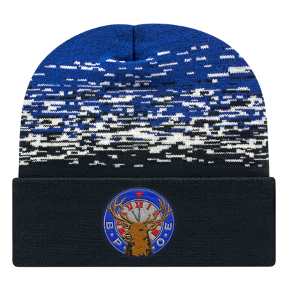 C A Static Pattern Knit Cap With Cuff