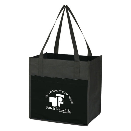 BLACK WITH BLACK Lami-Combo Shopper Tote Bag  grouped