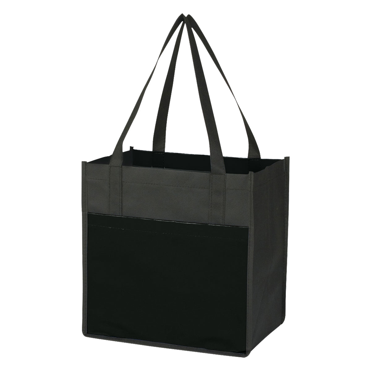 BLACK WITH BLACK Lami-Combo Shopper Tote Bag plain grouped