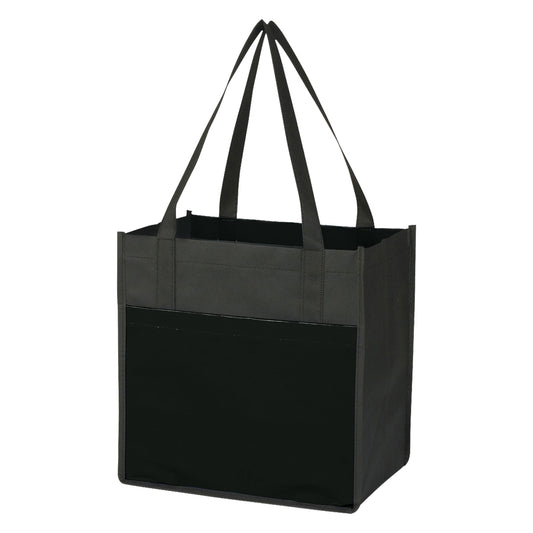 BLACK WITH BLACK Lami-Combo Shopper Tote Bag plain grouped