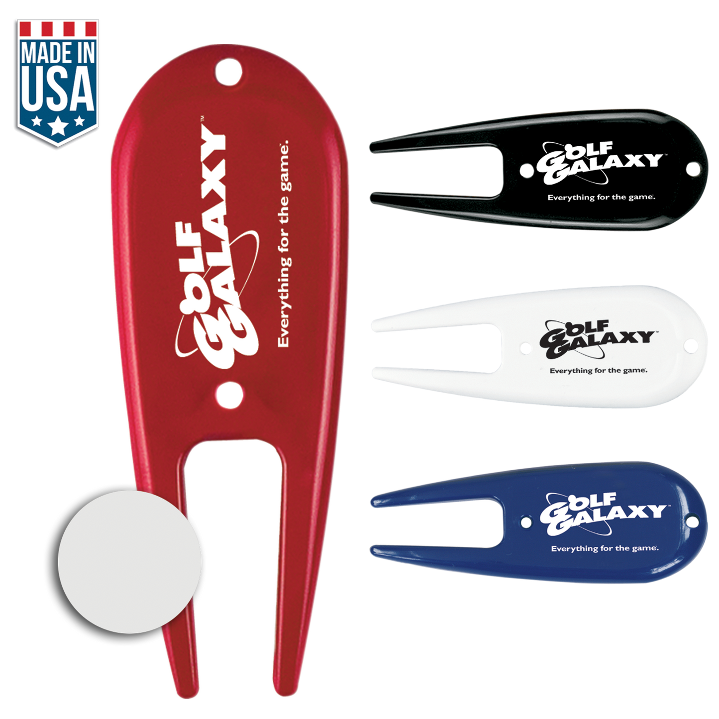 Black,Blue,Red,White Divot Fixer with Ball Marker