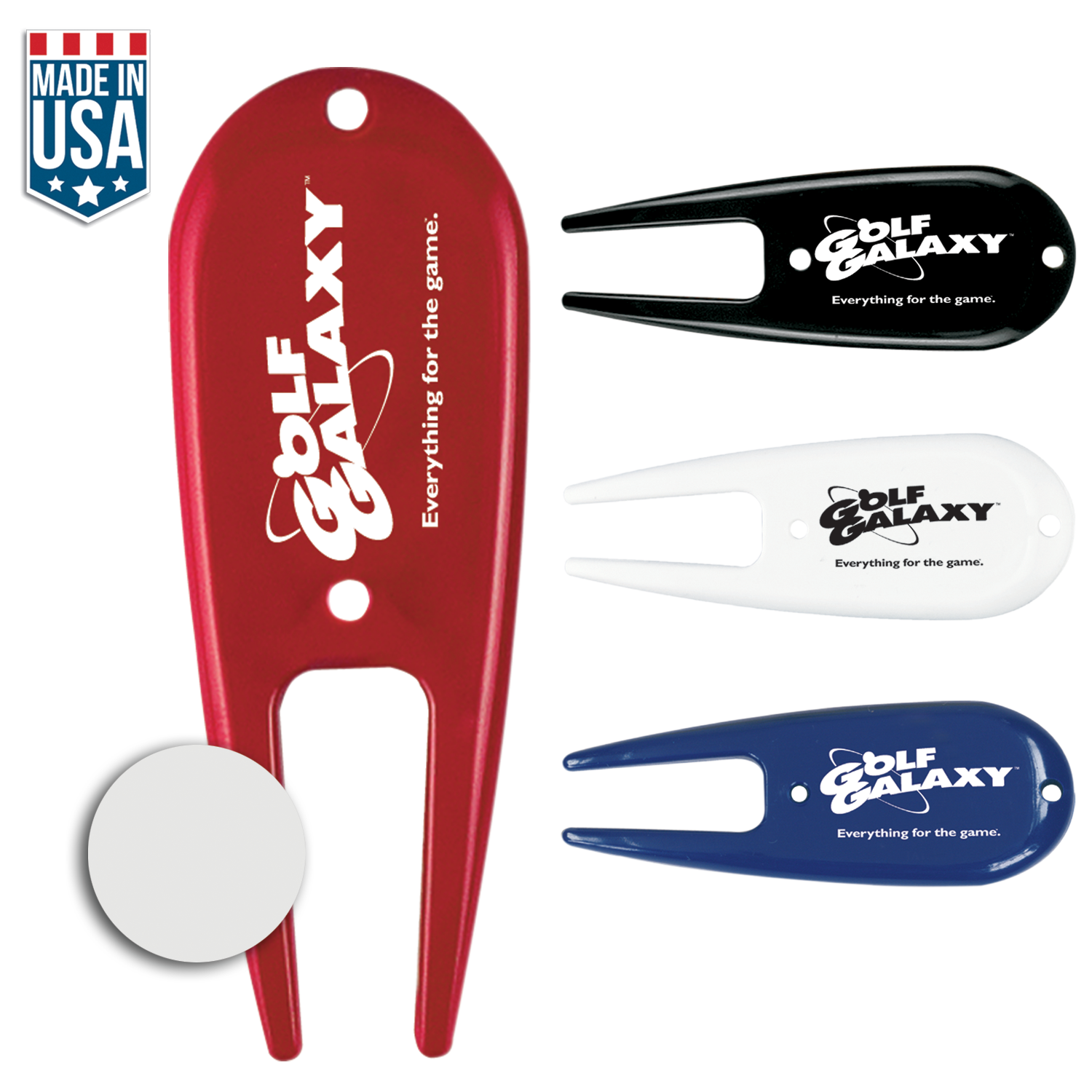 Black,Blue,Red,White Divot Fixer with Ball Marker