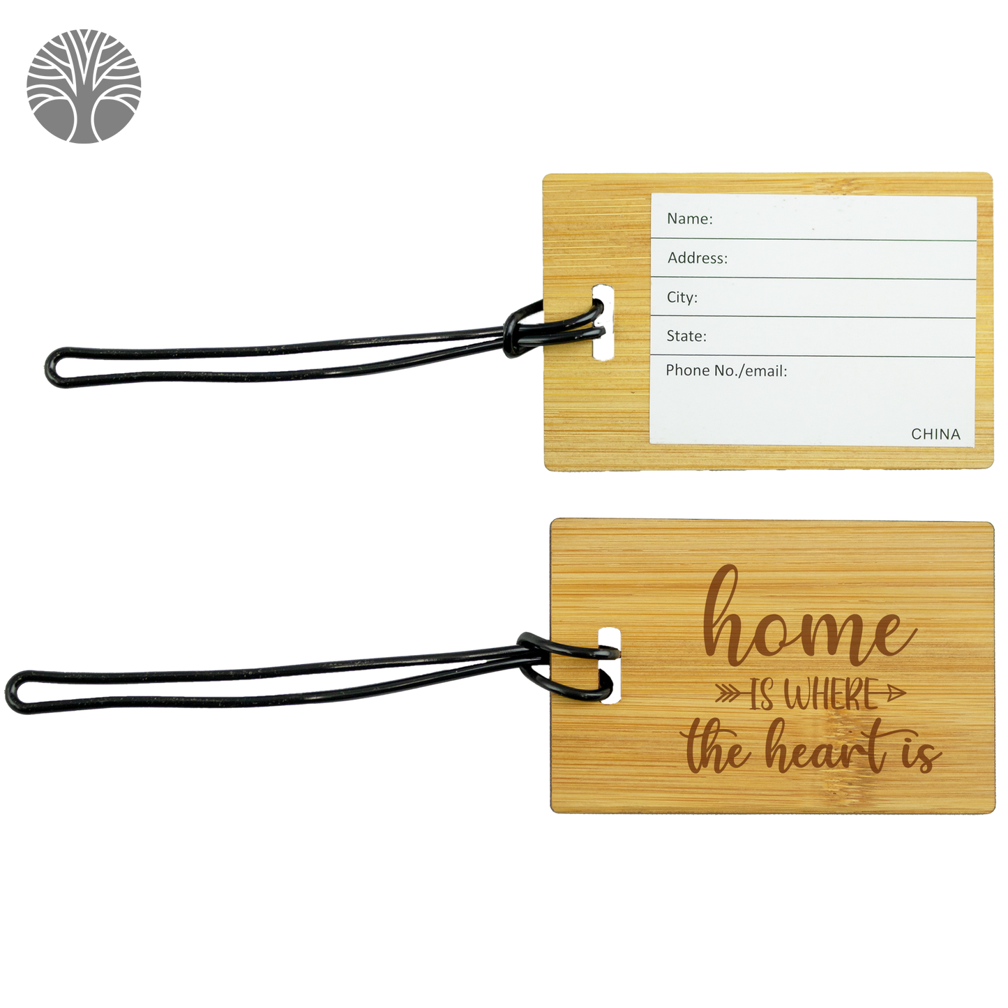 Natural no pigmentation Blt Bamboo Luggage Tag