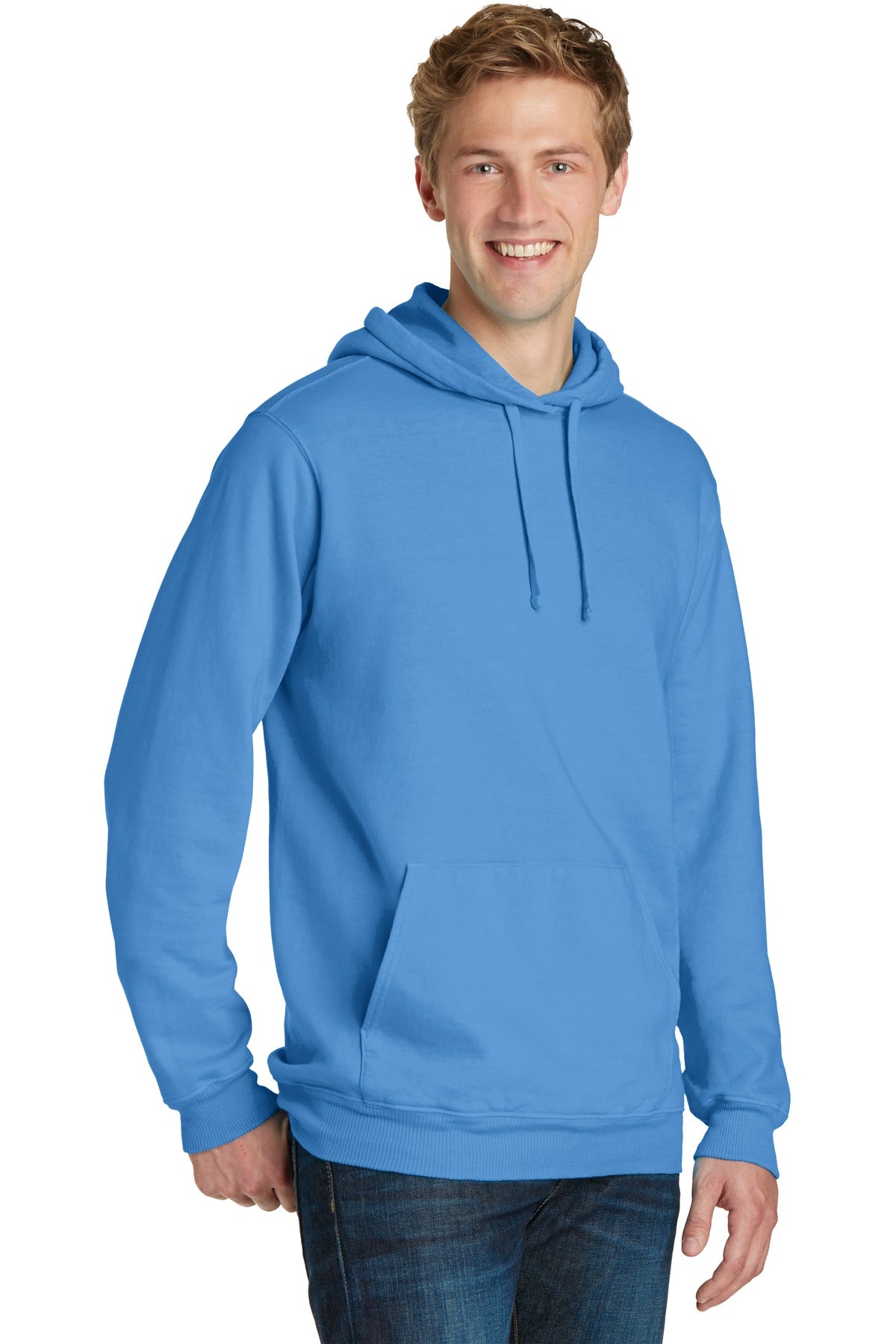 Blue Moon Port & Company Beach Wash Garment-Dyed Pullover Hooded Sweatshirt. PC098H