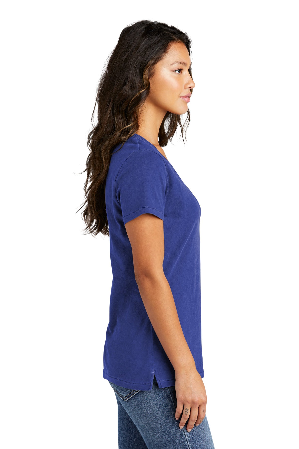 BlueIris Port & Company Women's Beach Wash Garment-Dyed V-Neck Tee LPC099V