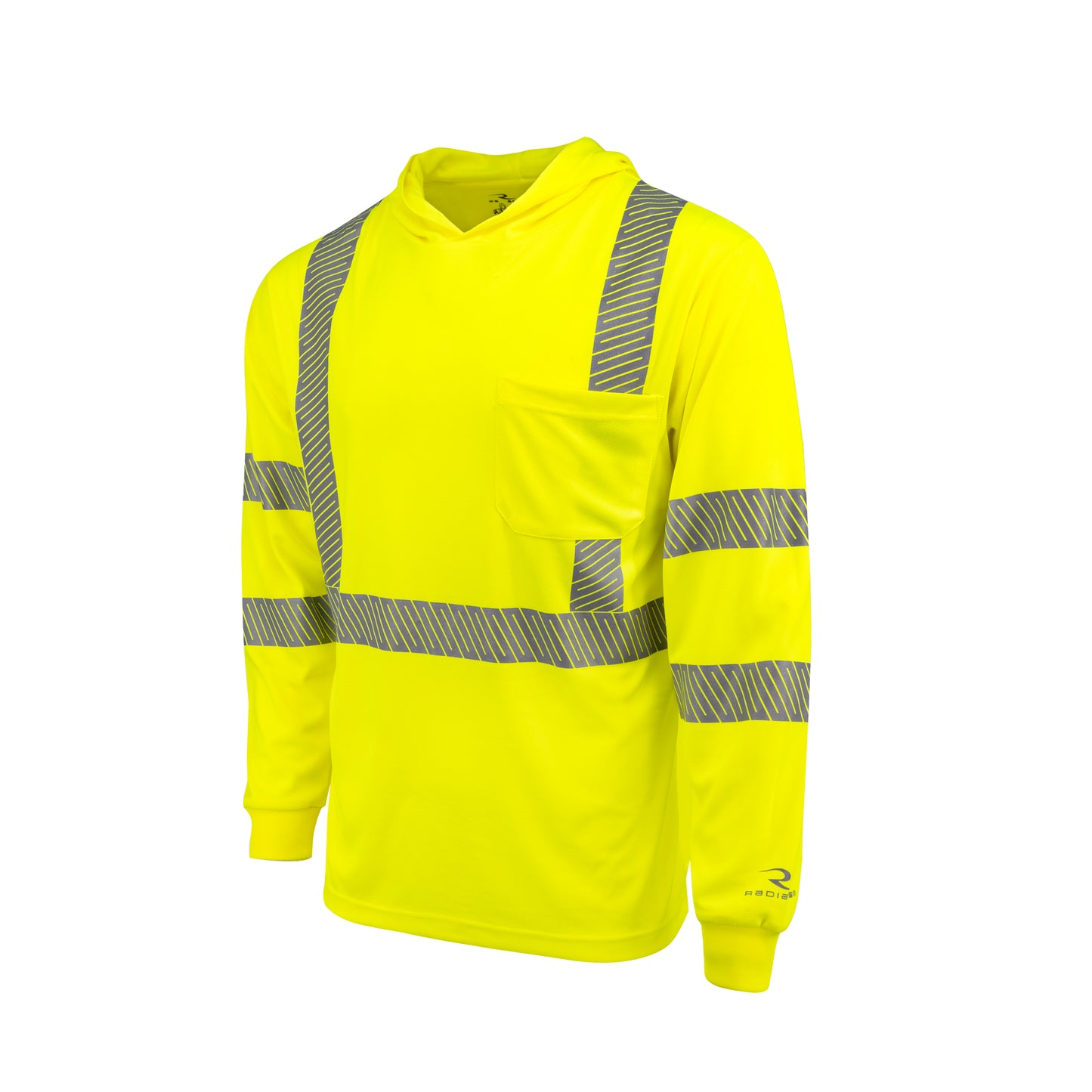ST61-3 Hooded Type R Class 3 Mesh Long Sleeve T-Shirt - Green - Size XL