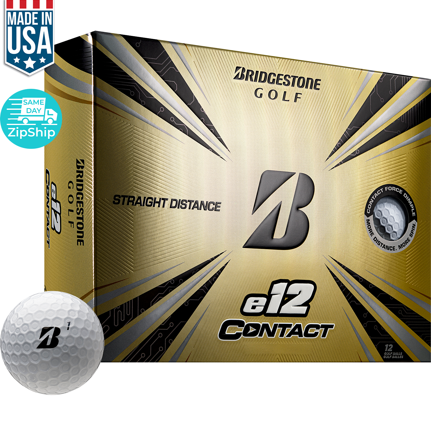White Bridgestone E12 Contact Golf Ball