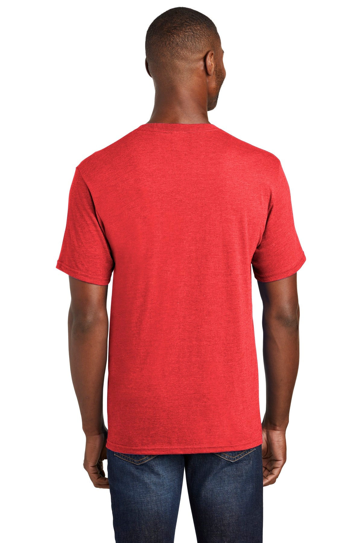 Brt Red Hthr Port & Company Fan Favorite Blend Tee. PC455