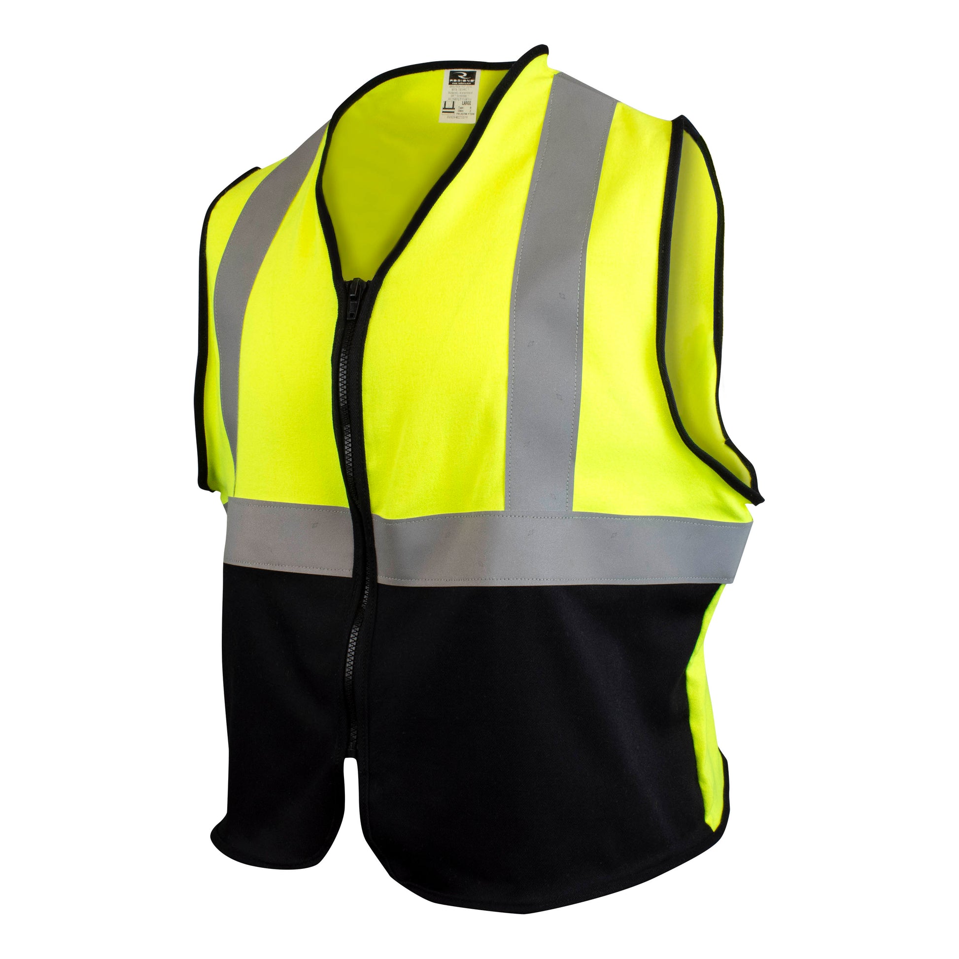 SV92B-M2ZGSFR Solid 5.5 oz DH Cat 2 Class 2 Color Blocked FR Vest - Green - XL