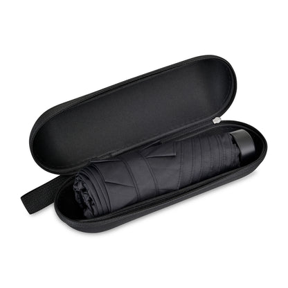 Black Elements 39" Recycled Manual Mini Folding Umbrella