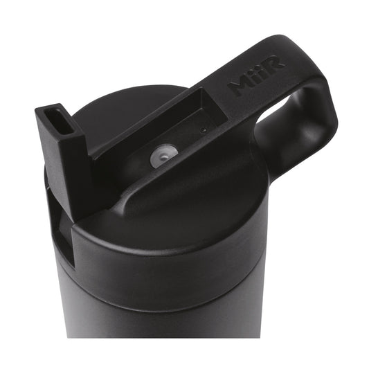 Black Powder MiiR® Vacuum Insulated Wide Mouth Leakproof Straw Lid Bottle - 20 Oz.