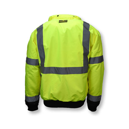 SJ110B Class 3 Two-in-One High Visibility Bomber Safety Jacket - Green/Black Bottom - Size 2X
