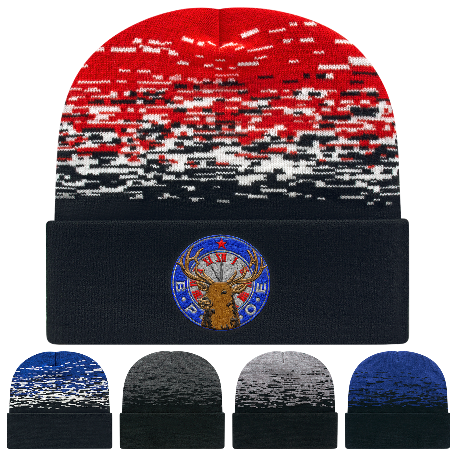 Black Dark Heather C A Static Pattern Knit Cap With Cuff