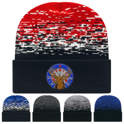 Black Dark Heather C A Static Pattern Knit Cap With Cuff