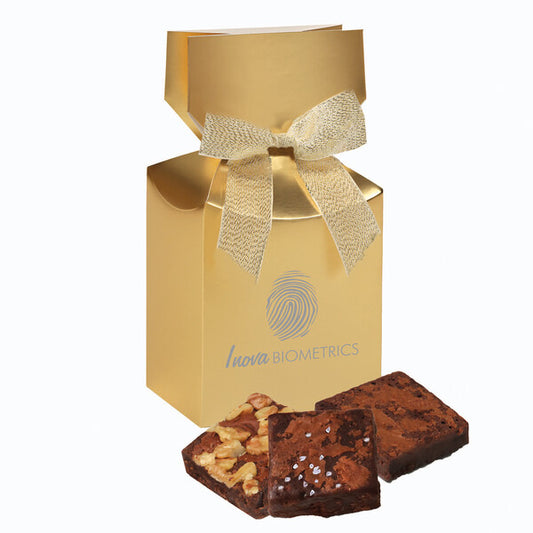 Gourmet Brownies in Gold Premium Delights Gift Box
