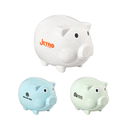 Blue Classic Wheat Piggy Bank