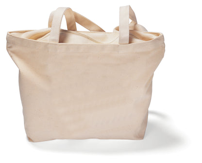 Natural Zippered Tote