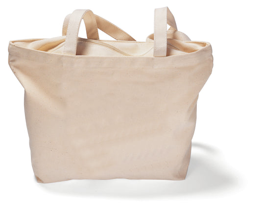 Natural Zippered Tote