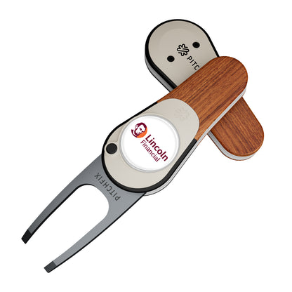 Pitchfix Woodie Golf Divot Repair Tool in Window Tin