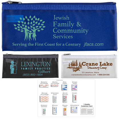 Trans Blue "MOLERA" 35 Piece Deluxe First Aid Kit in Zipper Kit