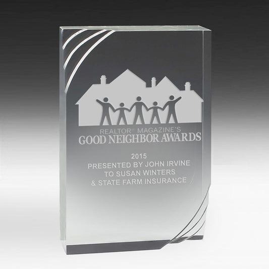 1 1/4” Thick Freestanding Acrylic Awards - 5 1/2”