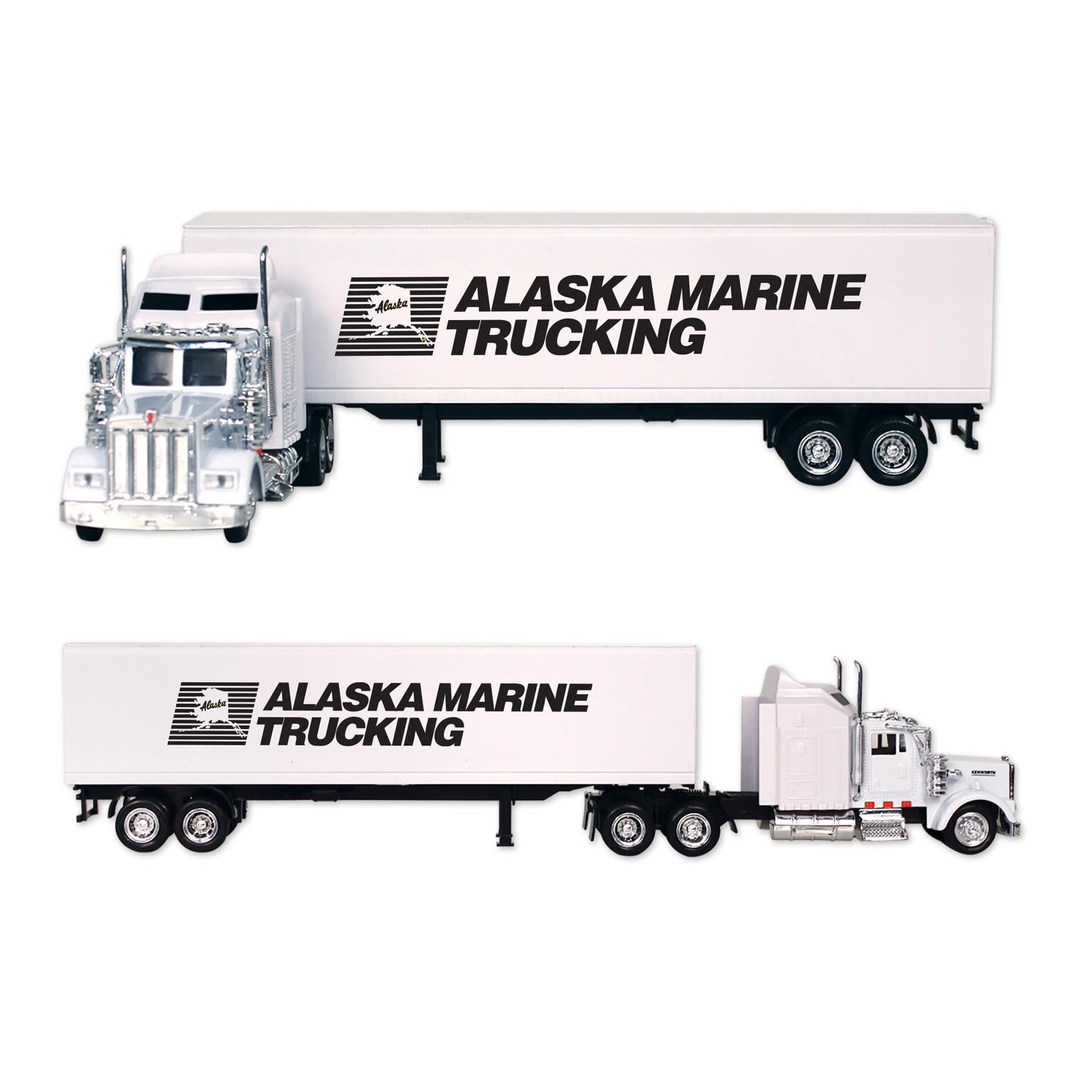 White Kenworth W900 Tractor Trailer Truck