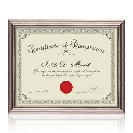 Ellison Certificate Frame - Gun Metal