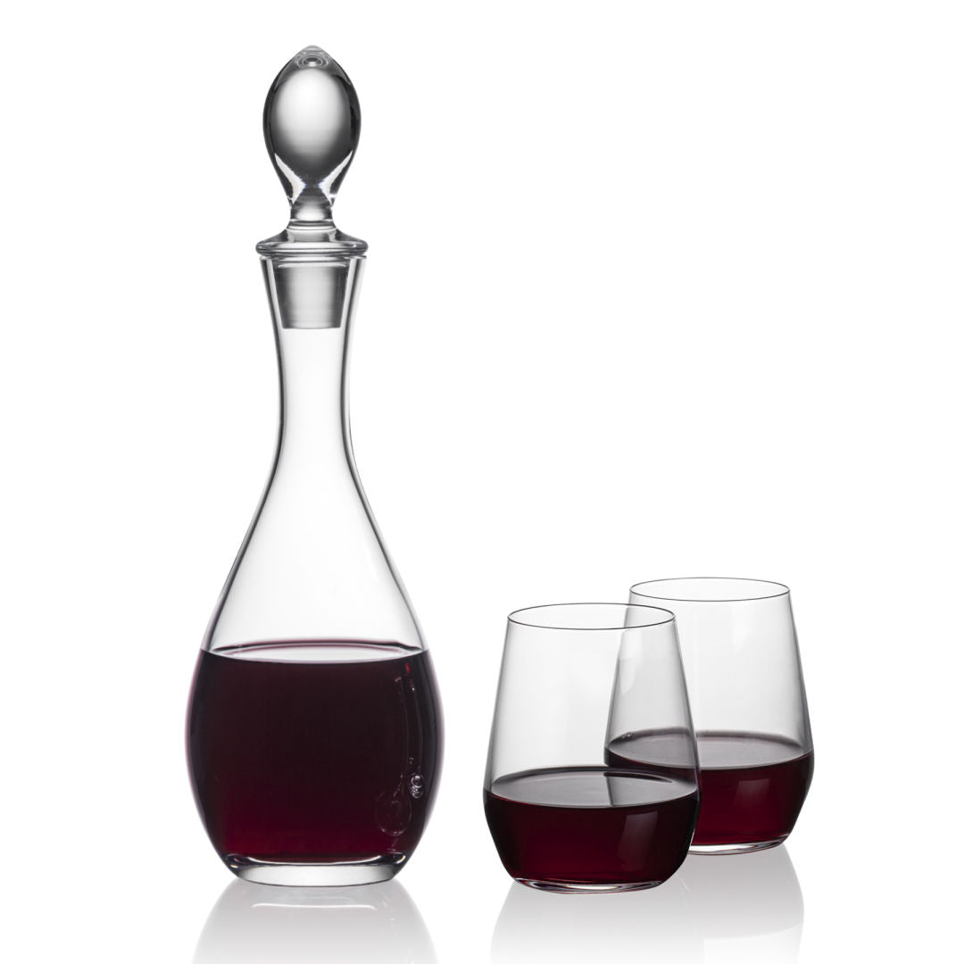 Malvern Decanter & Germain Stemless Wine