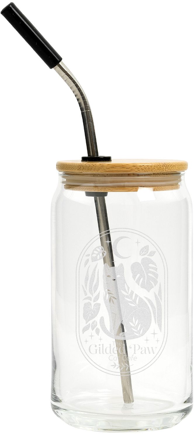 ETCHED CAN GLASS 16 OZ