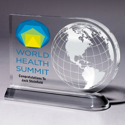 Medium Globe Award - 4 Color Process - (7½" x 5¾" x ¾")