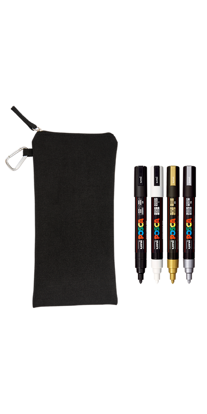 POSCA 4 Piece Metallic Marker Set with Bag