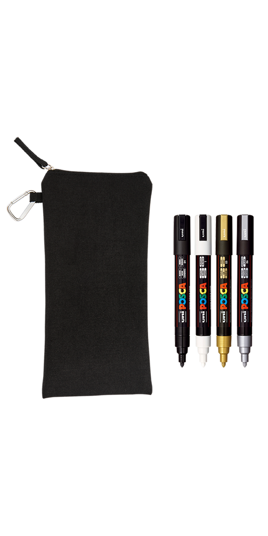 POSCA 4 Piece Metallic Marker Set with Bag