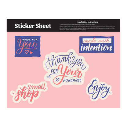 Sticker Sheet 5.5" x 7" Custom Shapes