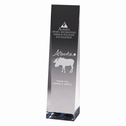 Laser Engraved Angled Obelisk Award - 7 3/4"