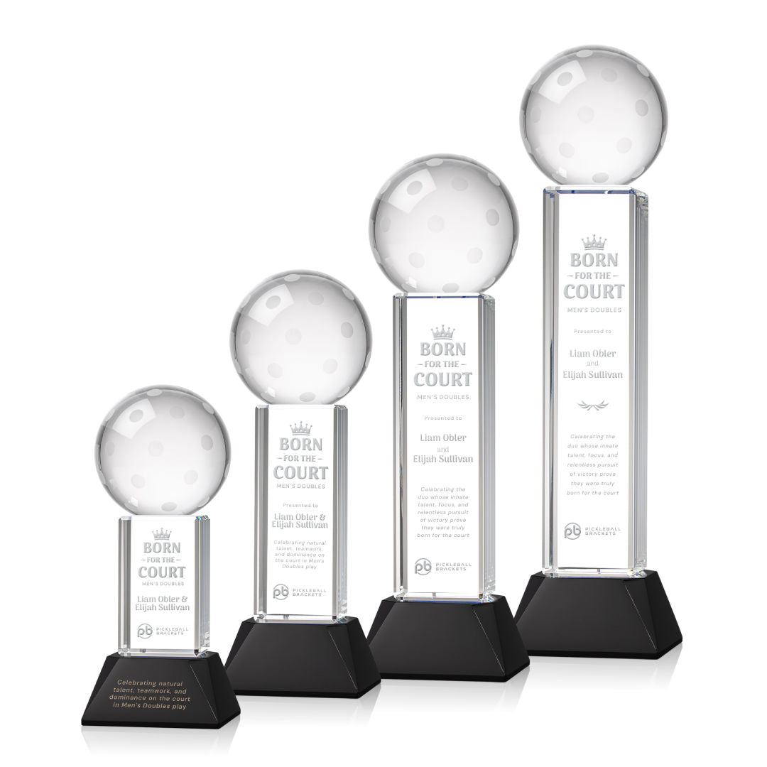 Pickleball Award on Stowe Base - Black