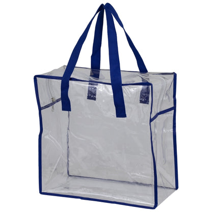 12"W x 12"H x 6"Gusset – “ARETE" Clear Vinyl Stadium Compliant Tote Bag with Zipper