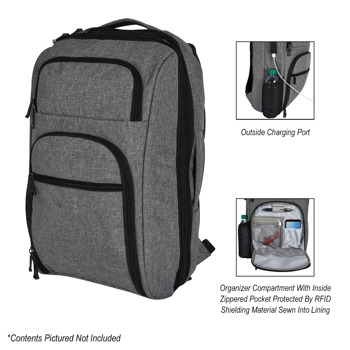 Heathered RFID Laptop Backpack & Briefcase – Ink'd Stores