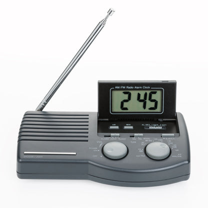 Tony Retro Pop-Up Clock/Radio - Black