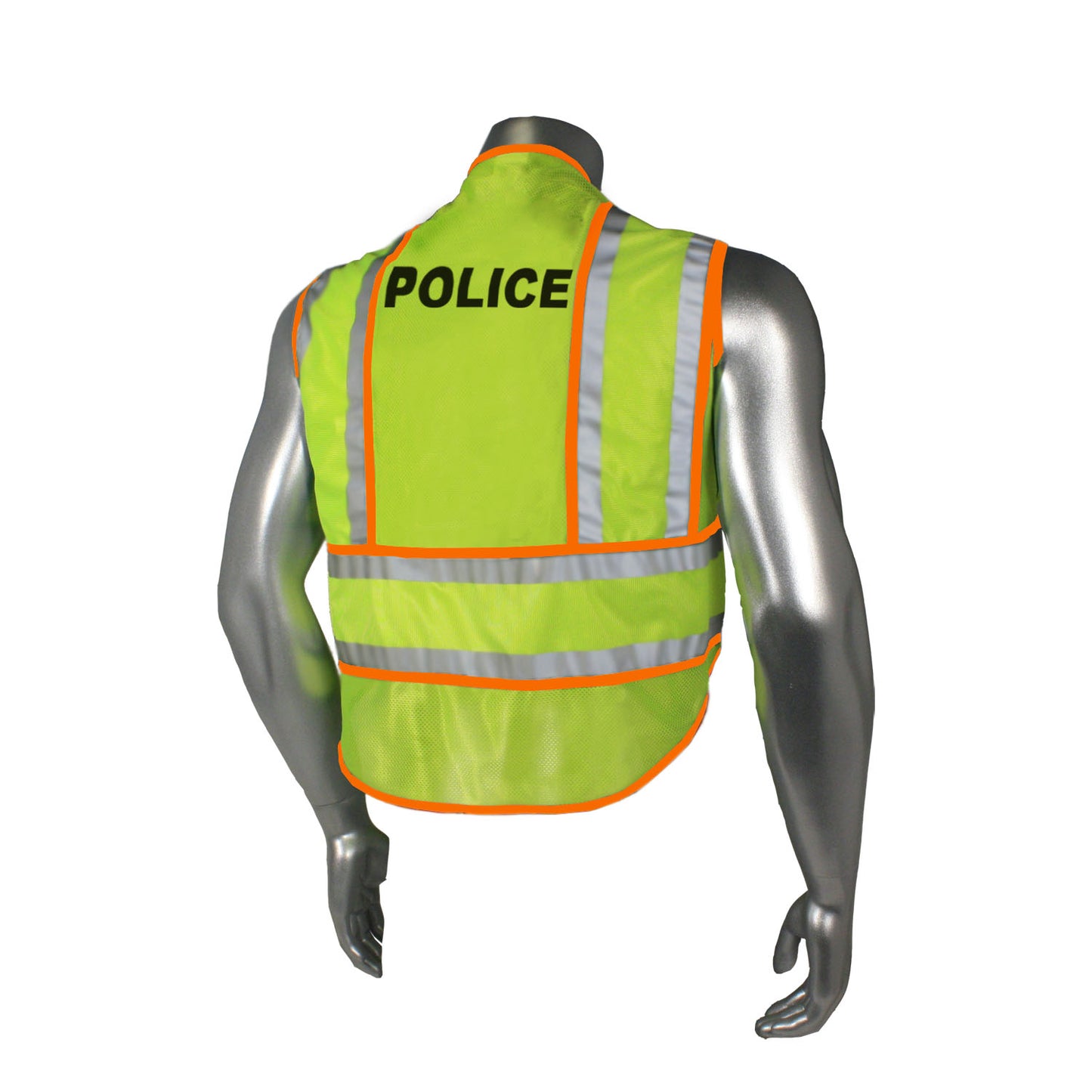 LHV-207-SPT Class 2 Breakaway Vest - Police - Orange Trim - Green - Size 2X-4X