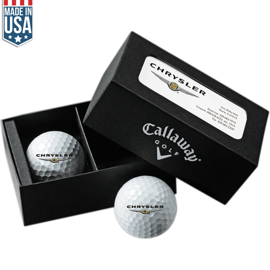 Black Callaway Business Card Box with Warbird Golf Balls