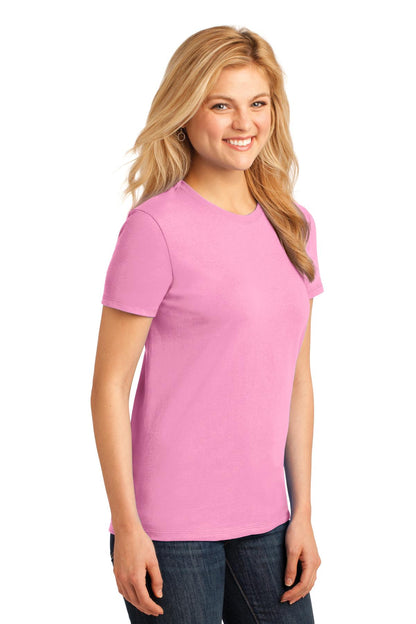 Candy Pink Port & Company Women's Core Cotton Tee. LPC54