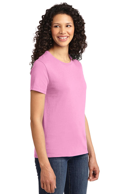 Candy Pink Port & Company Women's Essential Tee. LPC61