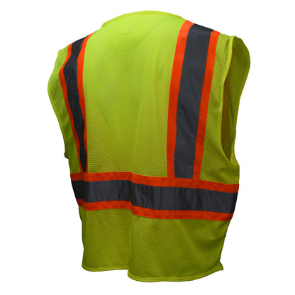 SV22-2 Economy Type R Class 2 Mesh Safety Vest with Two-Tone Trim - Green - Size 2X