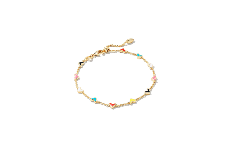 Kendra Scott Haven Heart Gold Chain Bracelet in Multi Mix
