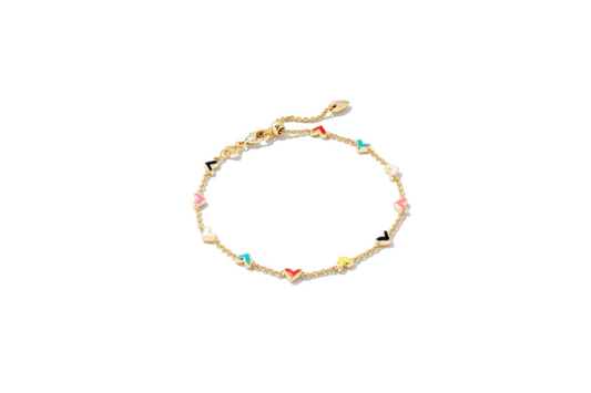 Kendra Scott Haven Heart Gold Chain Bracelet in Multi Mix